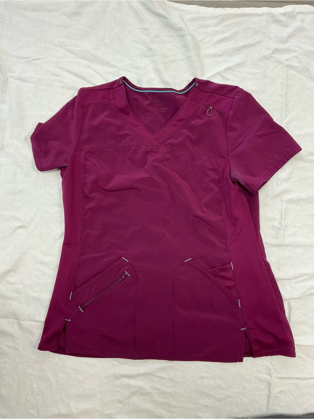 Scrubstar Short Sleeve V-Neck Scrub Top in Berry Plum